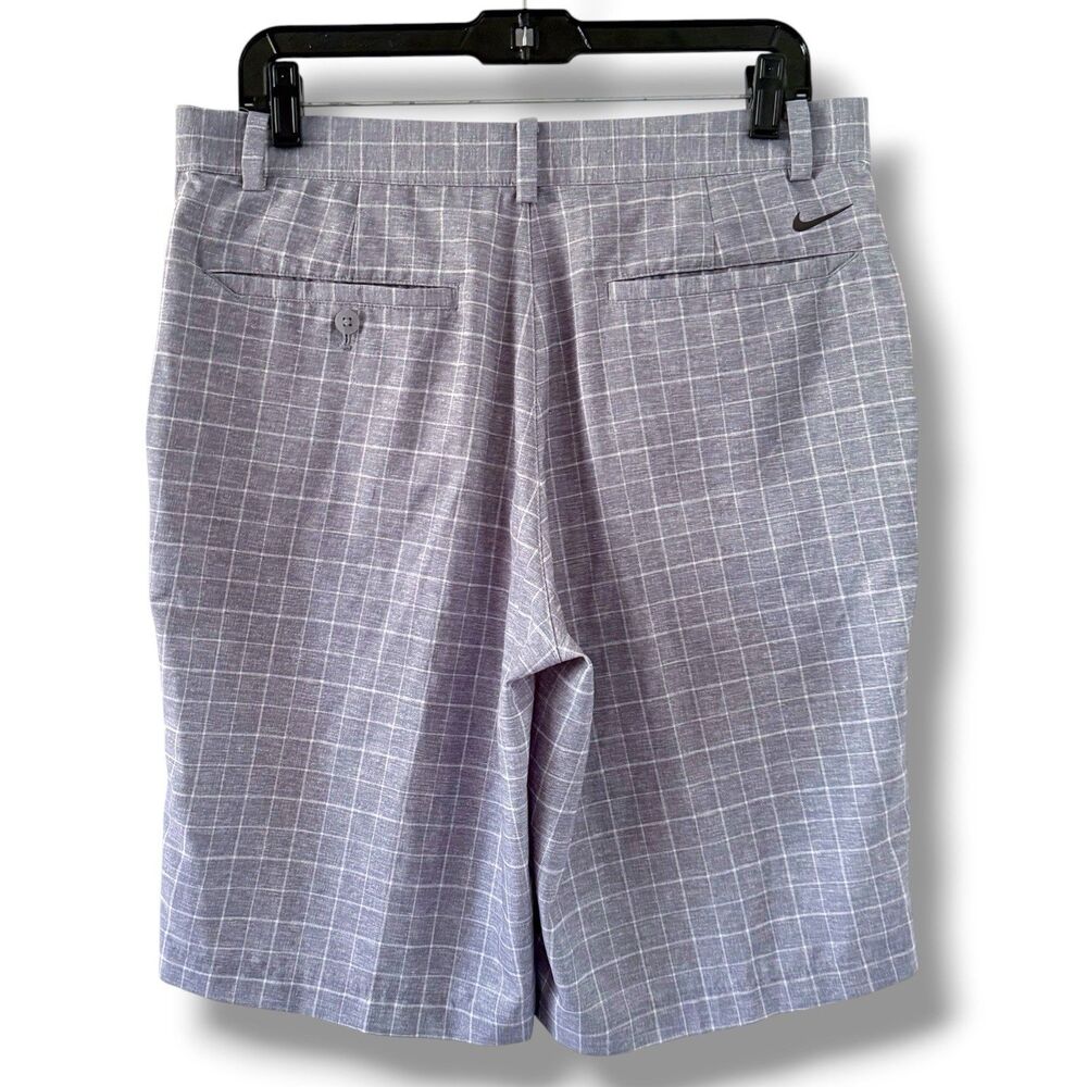 Nike Golf Dri Fit Tour Performance Gray Check Stretch Golf Shorts Men’s Size 32